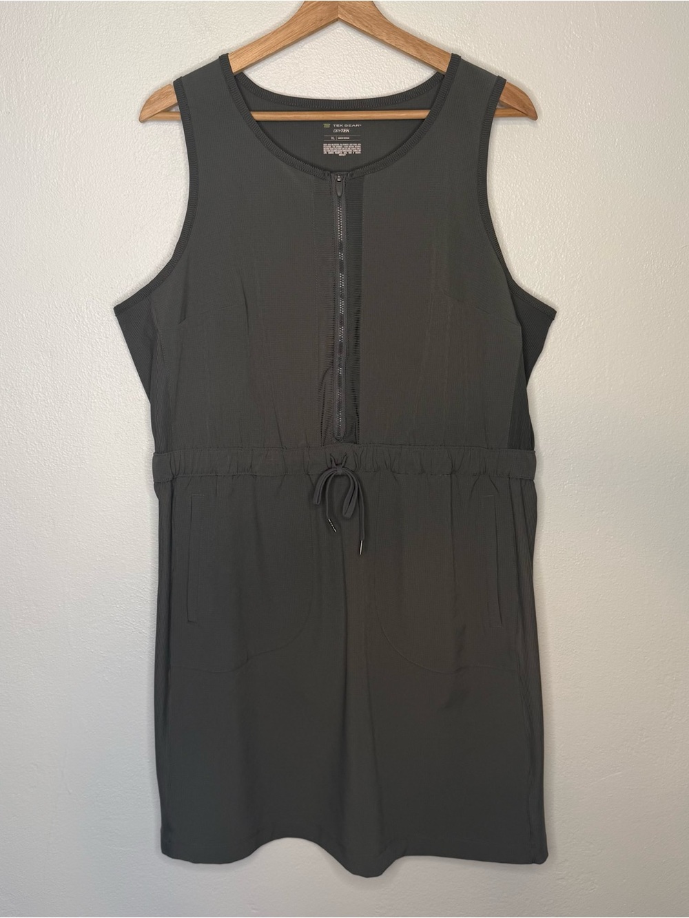 Tek Gear® Women's Ripstop Tank Dress in Olive Green Size XL Casual Lightweight